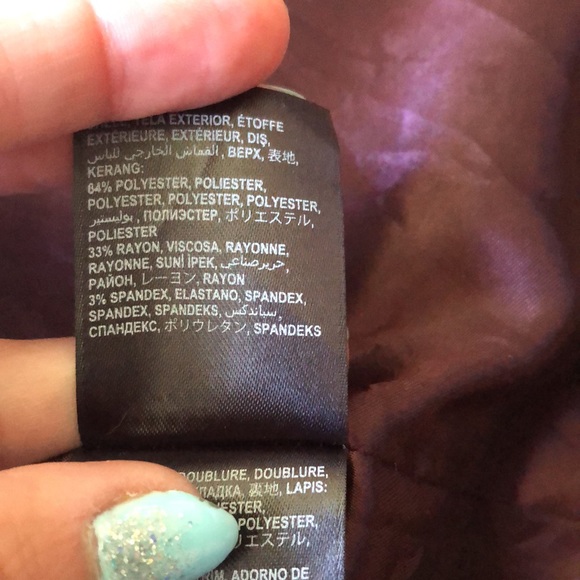 BEBE *faux fur collar missing* Cabernet peacoat-M - Picture 11 of 13